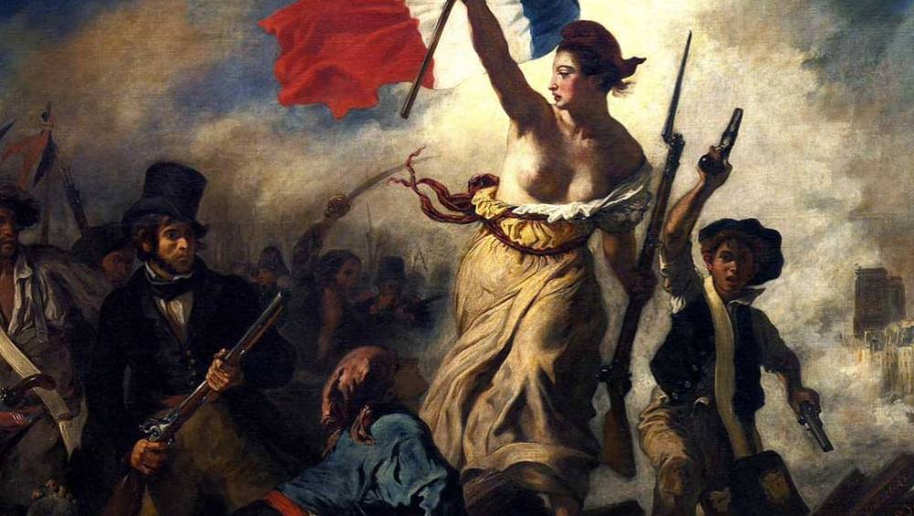la liberte guidant le peuple menace sur le plus beau tableau de delacroix