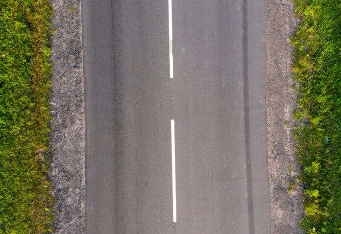 texture of asphalt road, view from above